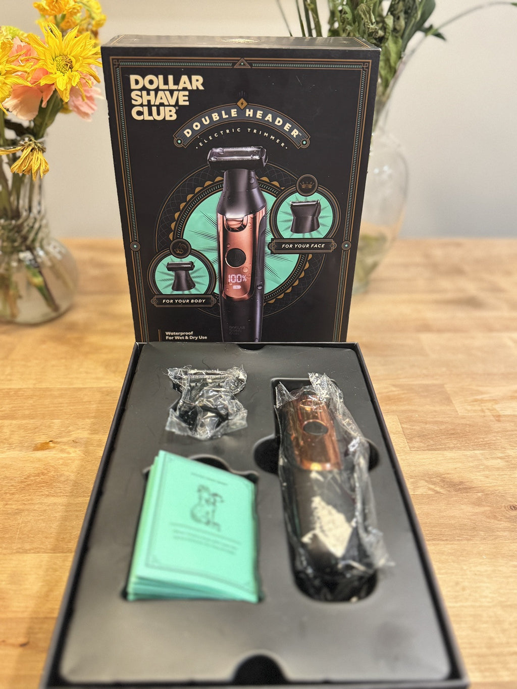 NEW DOLLAR SHAVE CLUB DOUBLE HEADER ELECTRIC TRIMMER BODY & FACE WATERPROOF